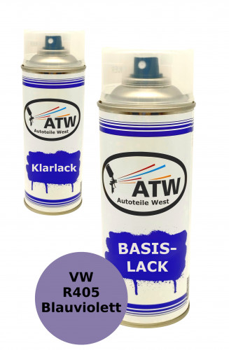 Autolack für VW R405 Blauviolett+400ml Klarlack Set